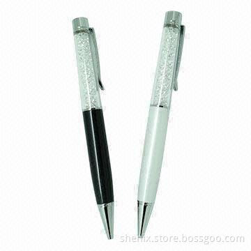 Men's Crystalline Ballpoint Pens, Various Crystals are Available